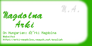 magdolna arki business card